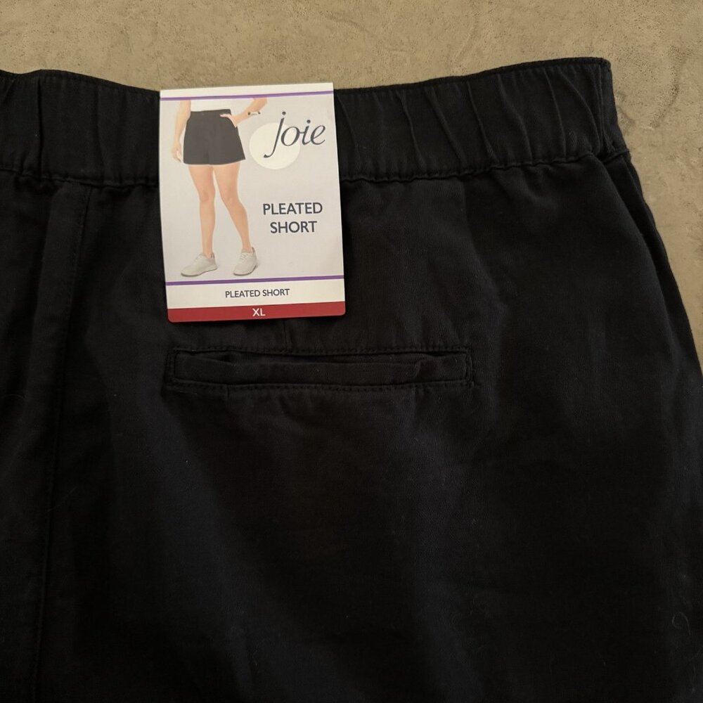 Joie Women’s Pleated Shorts Black Size XL Cotton Linen Blend NWT MSRP $158 - Picture 6 of 12